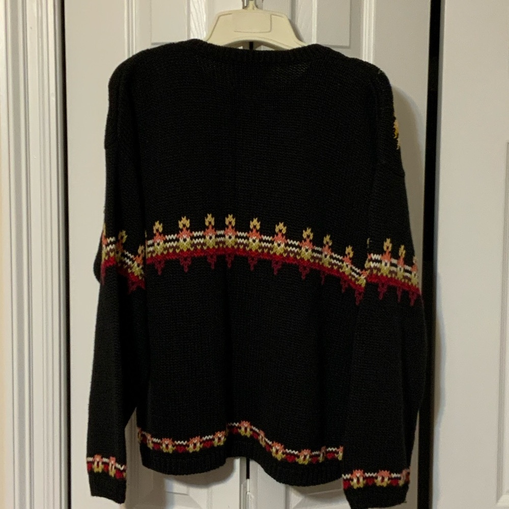 Black Floral Cardigan Sweater - Picture 3 of 8